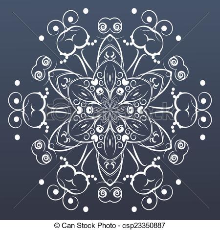 450x470 Ornamental Round Lace. Vector Illustration For Design.