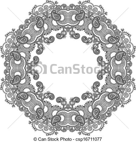 450x470 Black And White Circle Ornament, Ornamental Round Lace Vectors