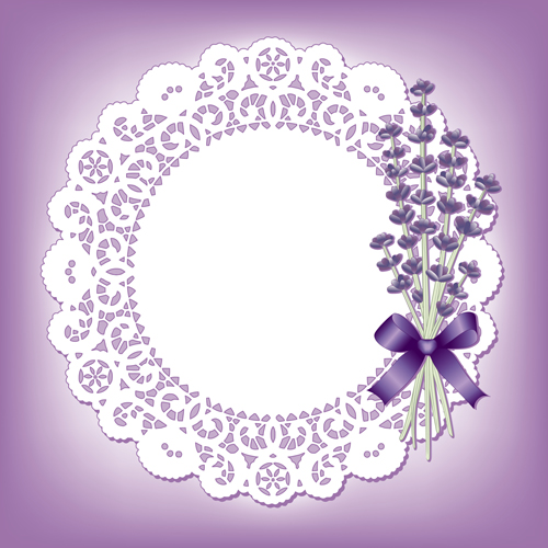 500x500 Round Lace With Blue Flower Vector Free Download