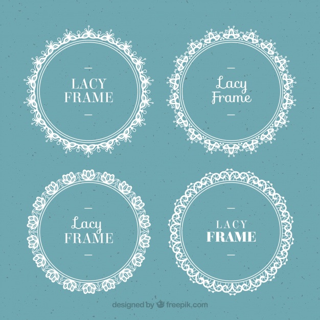 626x626 Set Of Round Lace Frames Vector Free Download