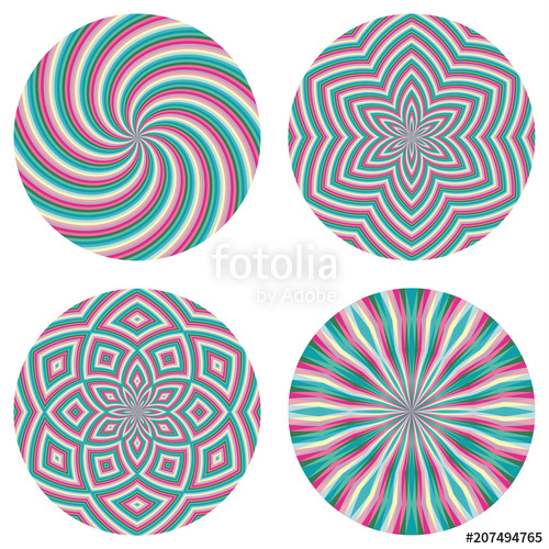 500x500 Abstract Circle Backgrounds. Colorful Geometric Round Patterns