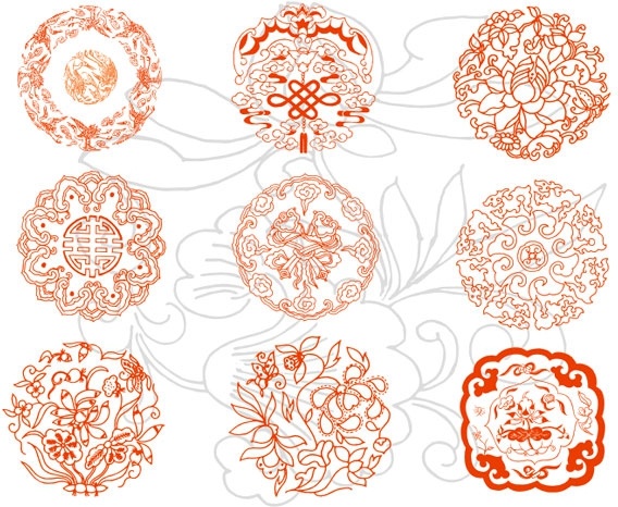 568x466 Round Auspicious Patterns Vector Free Vector In Coreldraw Cdr