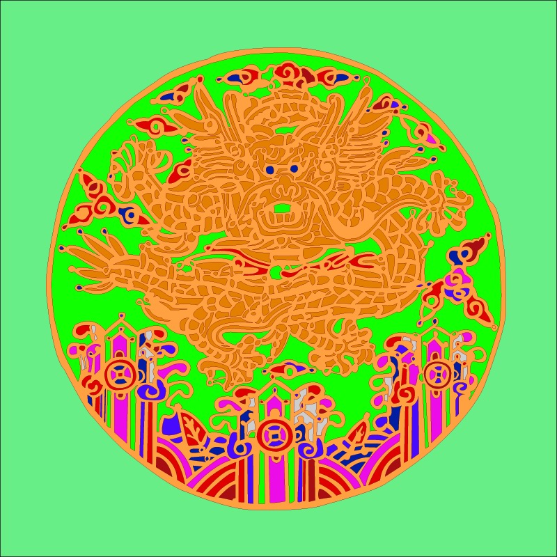800x800 Round Dragon Chinese Classical Pattern Vector Free Vector 4vector
