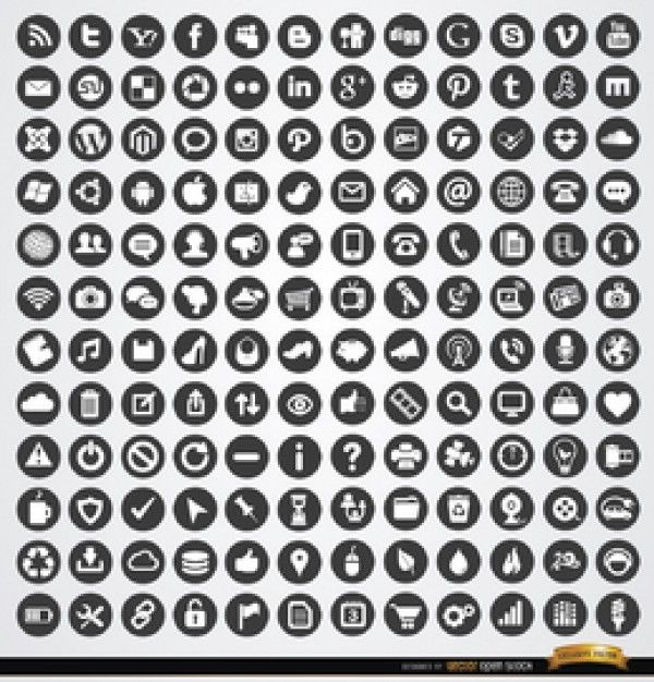 600x626 Circle Social Media Icons Vector 69 Best Web Design Buttons