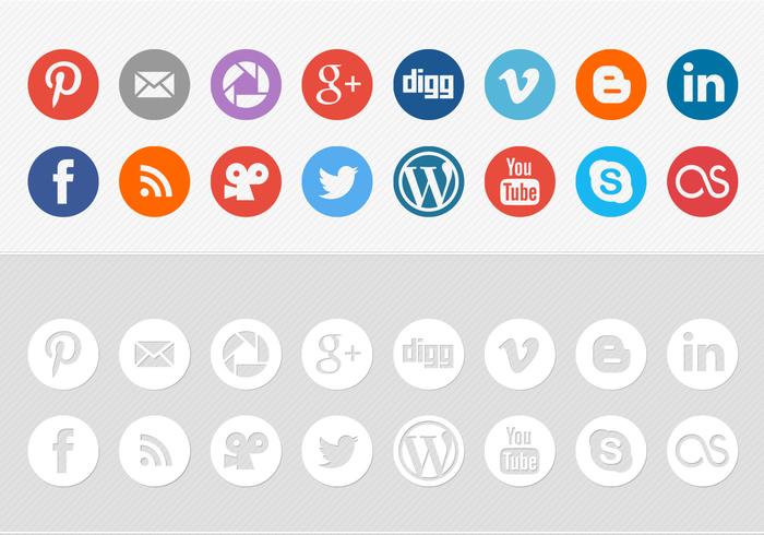 700x490 Round Social Media Icon Vector Pack