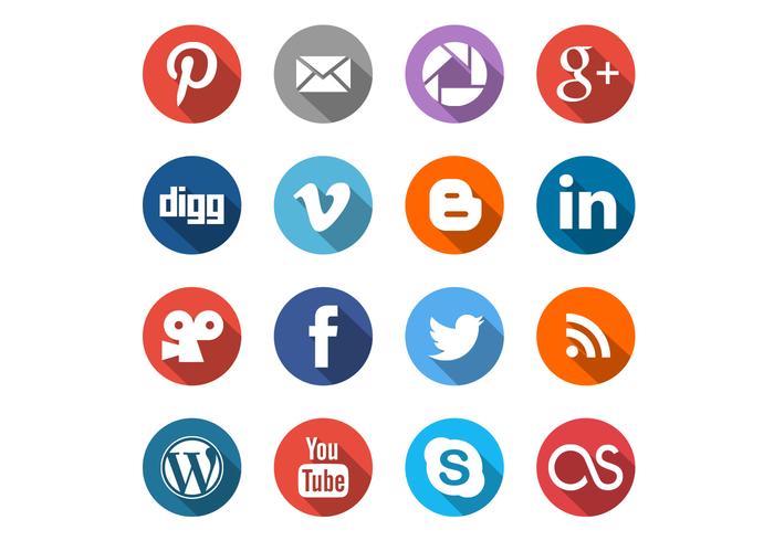 700x490 Round Social Media Icons Psd Set