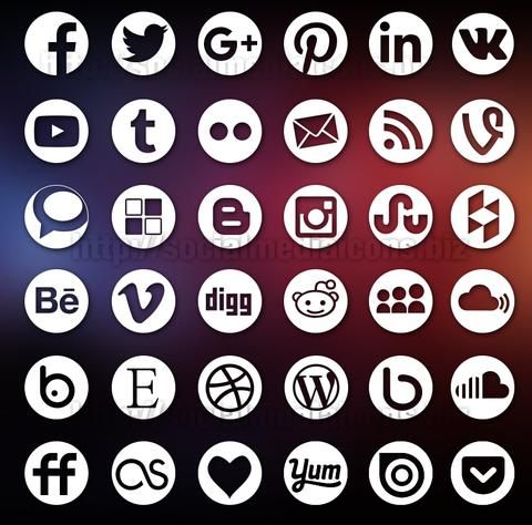 480x474 Round Social Media Icons