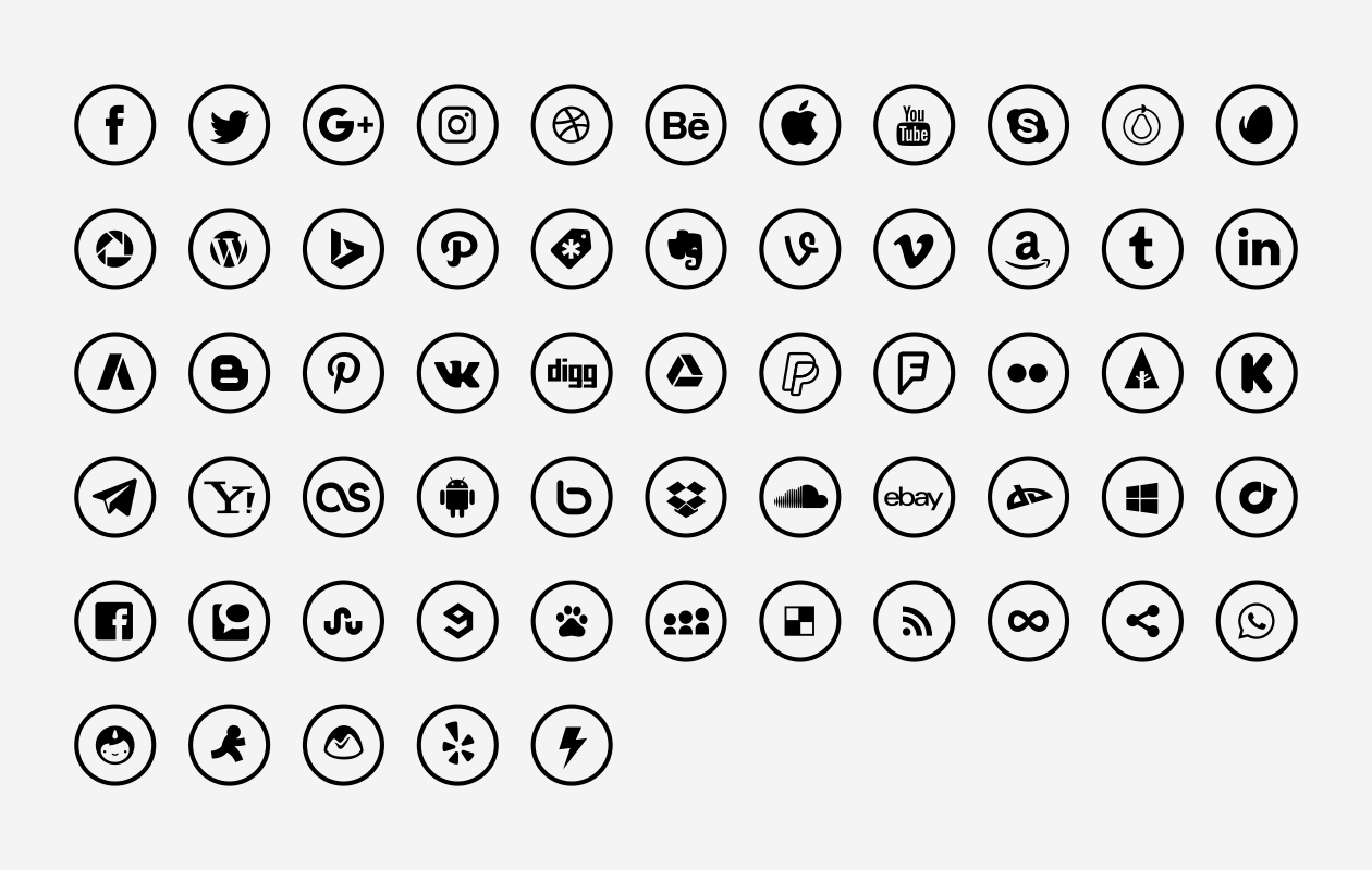 1260x800 Vector Social Media Icons 2017