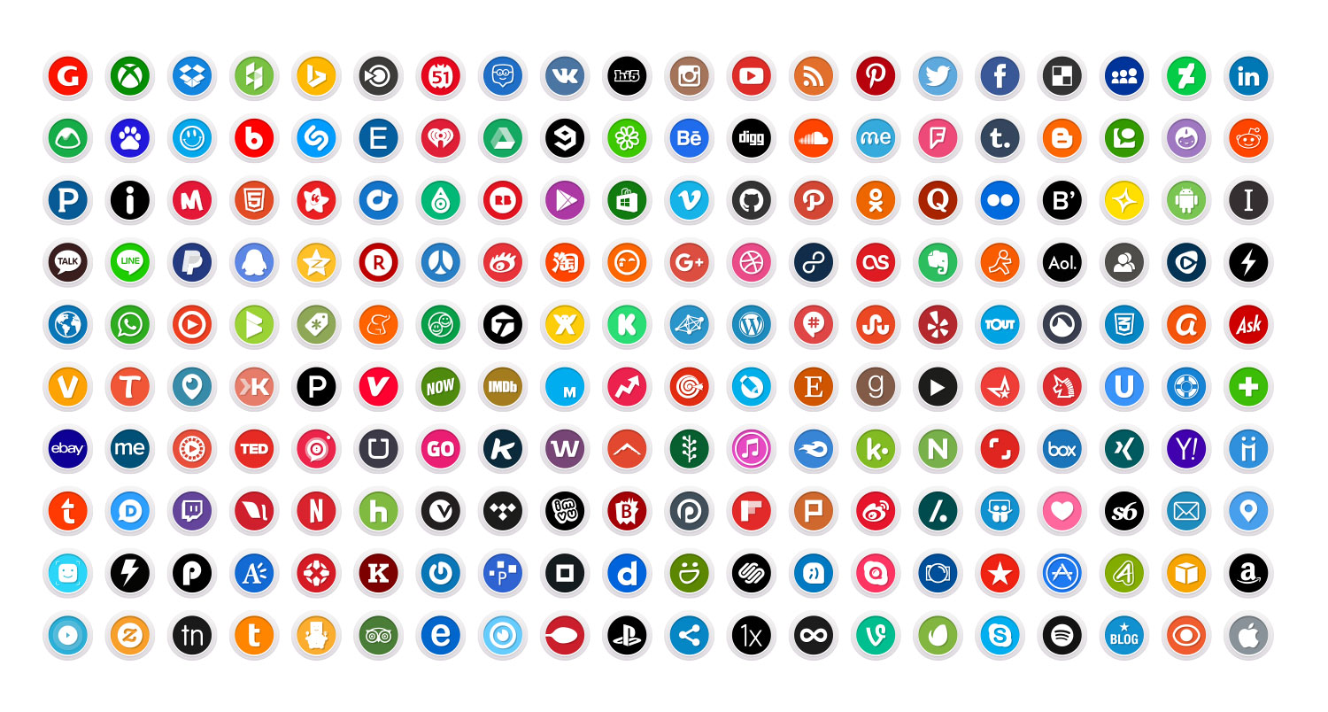 1500x804 250 Round High Quality Social Media Icons 2016 Free Amp Premium