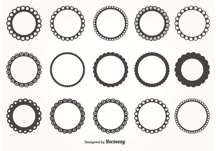 700x490 Round Scalloped Vector Frames