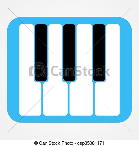 450x470 Piano Keys Icon Rounded Rectangle. Piano Keys Icon Isolated On