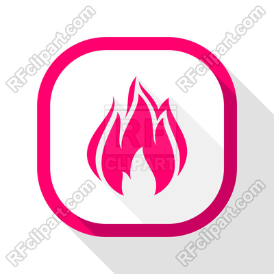 400x400 Fire Flame Pink Icon With Shadow On A Rounded Square Button Vector