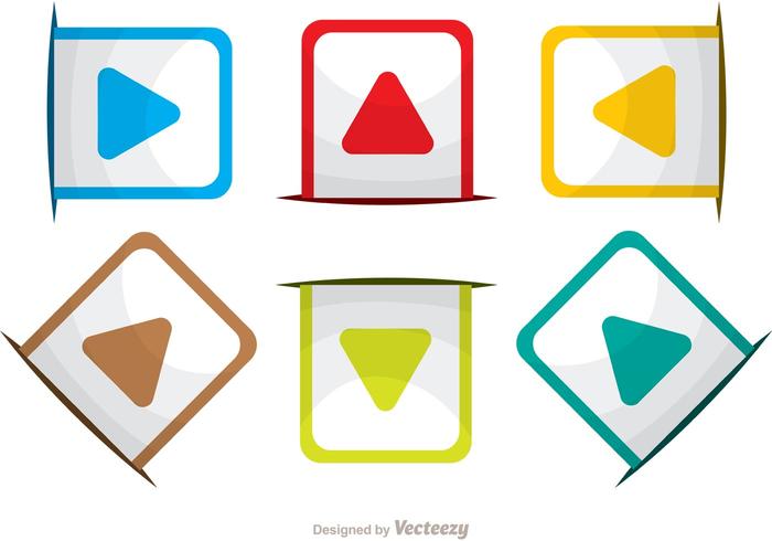 700x490 Rounded Square Arrow Icons Vector Pack