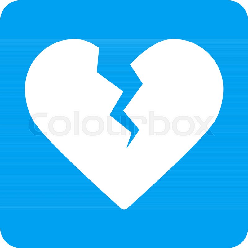 800x800 Divorce Heart Vector Icon. Image Style Is A Flat Icon Symbol