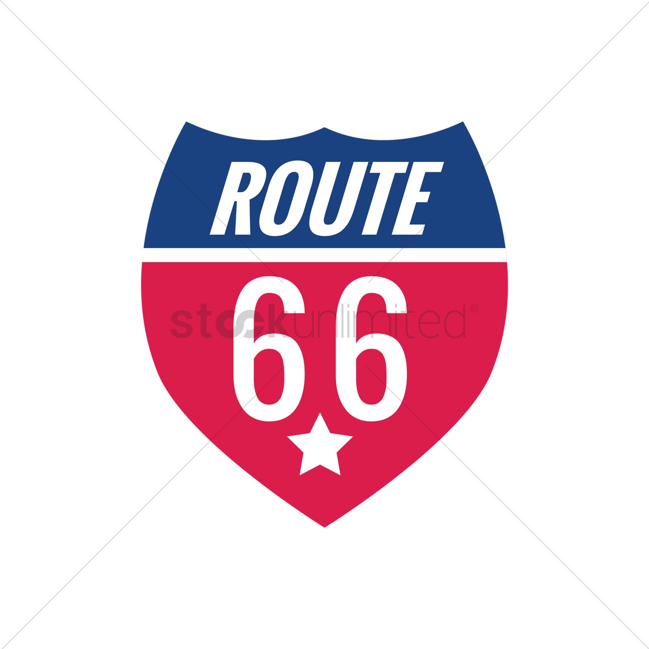 1300x1300 Route 66 Sign Vector Image