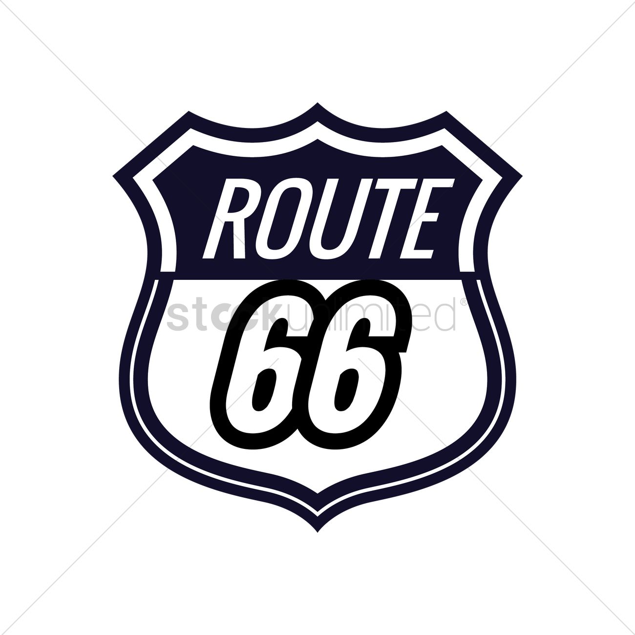 1300x1300 Route 66 Sign Vector Image