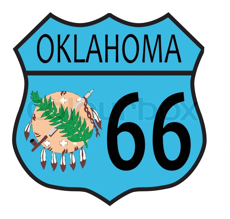 800x761 Route 66 Traffic Sign Over A White Background And The State Name