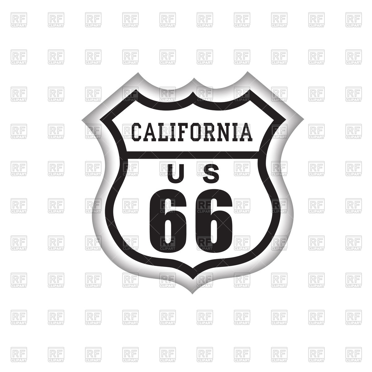 1200x1200 Route 66 Label With California Lettering. American Road Icon