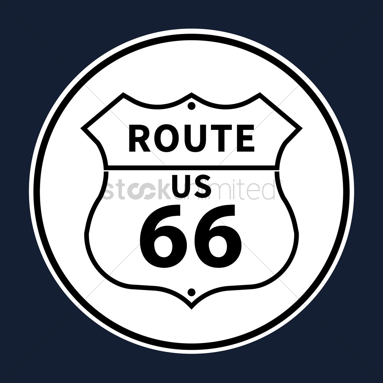 1300x1300 Us Route 66 Vector Image