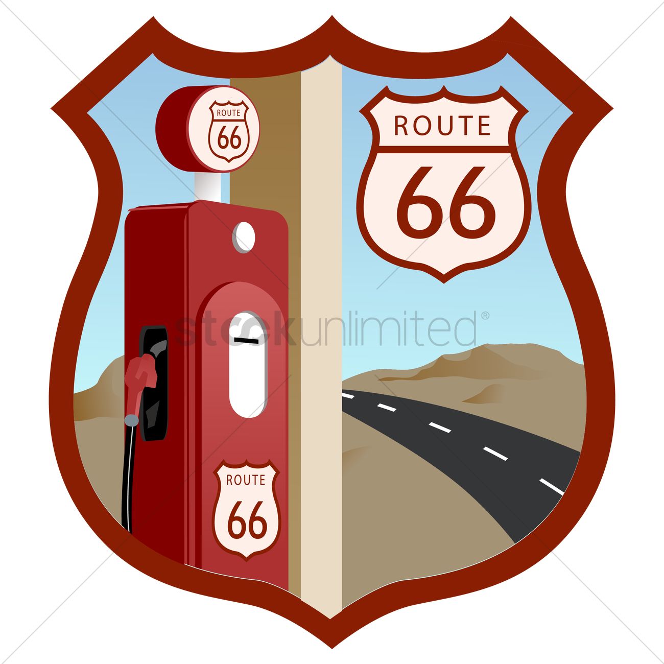 1300x1300 Us Route 66 Vector Image