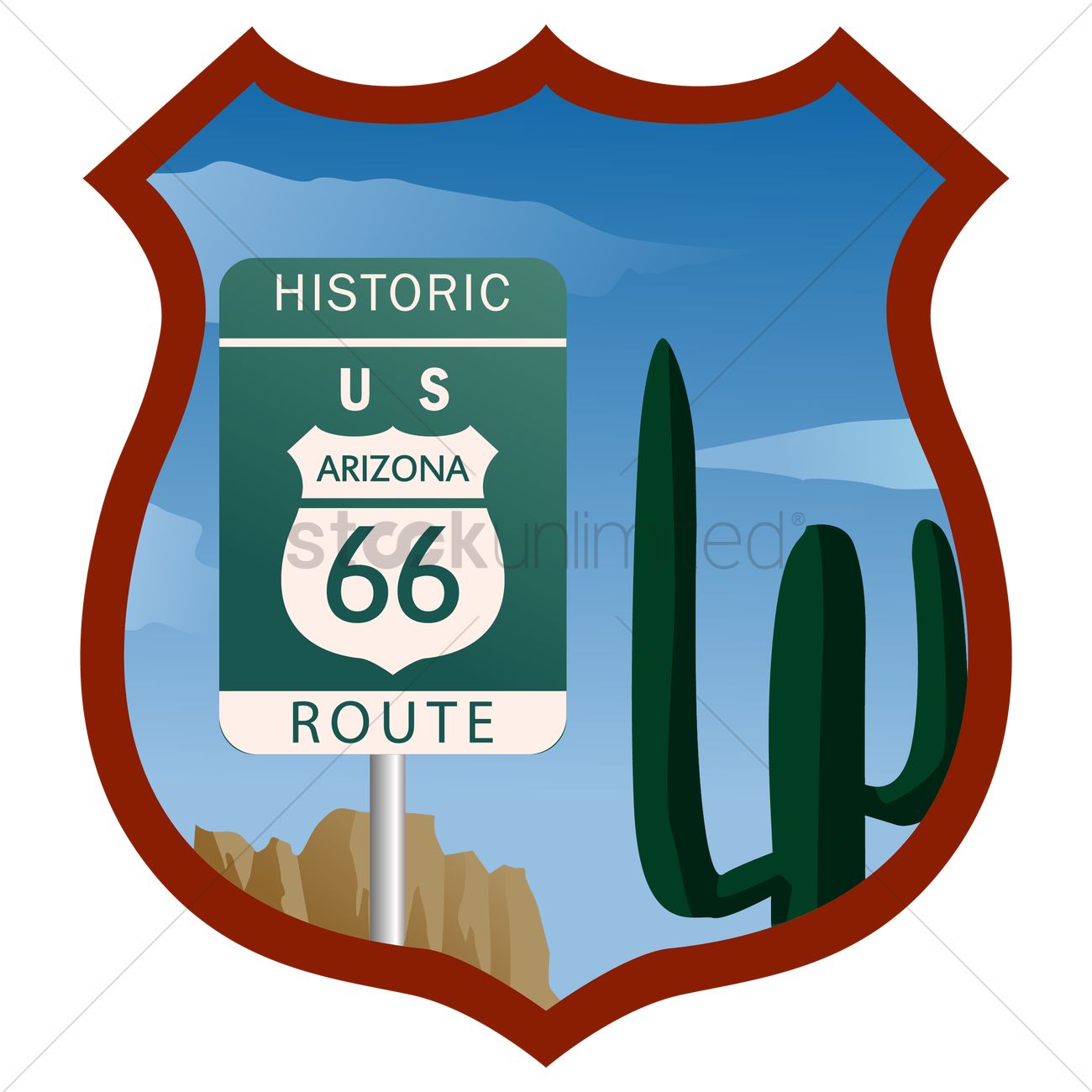 1300x1300 Us Route 66 Vector Image