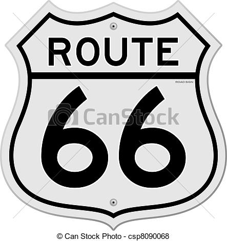 443x470 Classic Route 66 Sign In Traditional Style As A Vector Illustration.