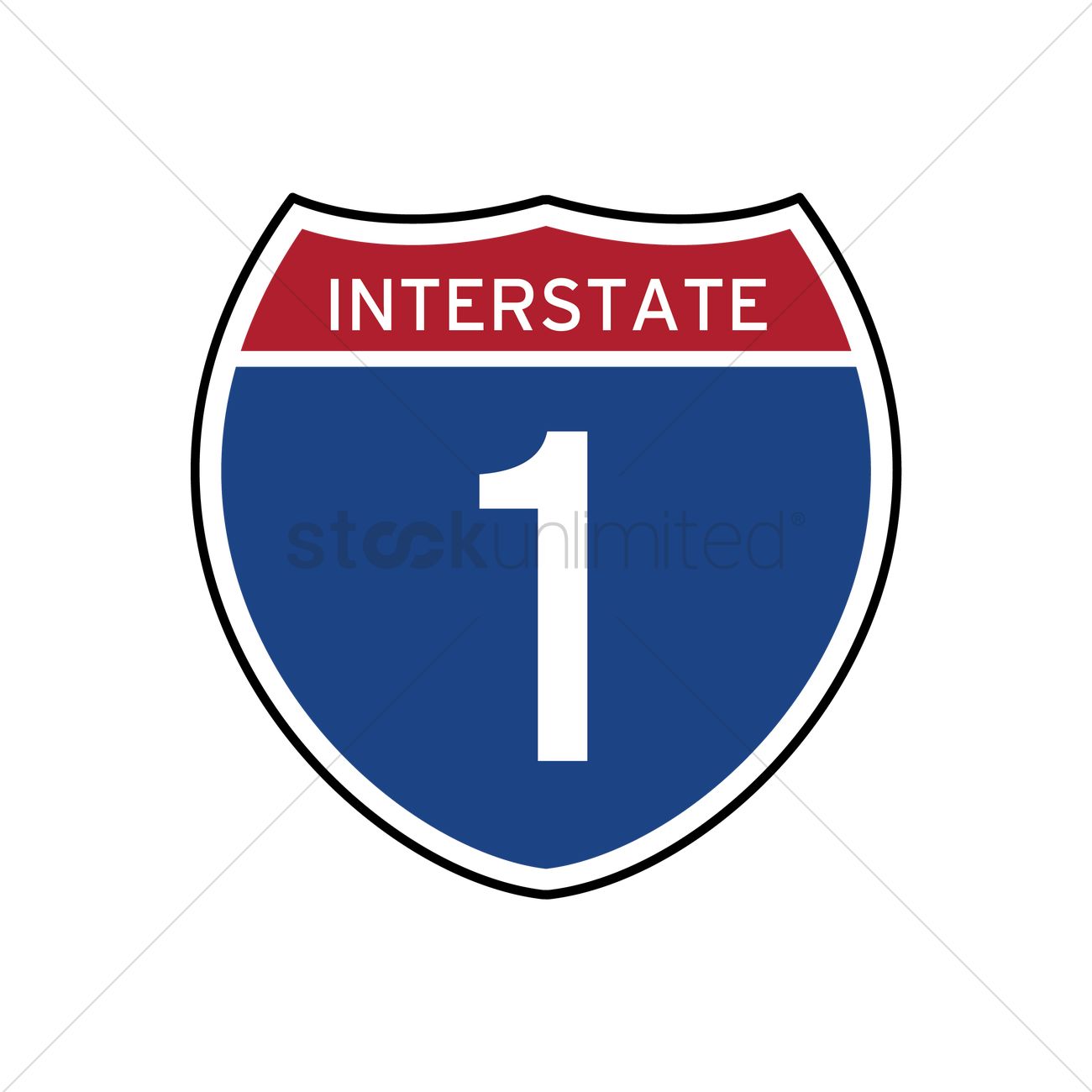 1300x1300 Interstate 1 Route Sign Vector Image