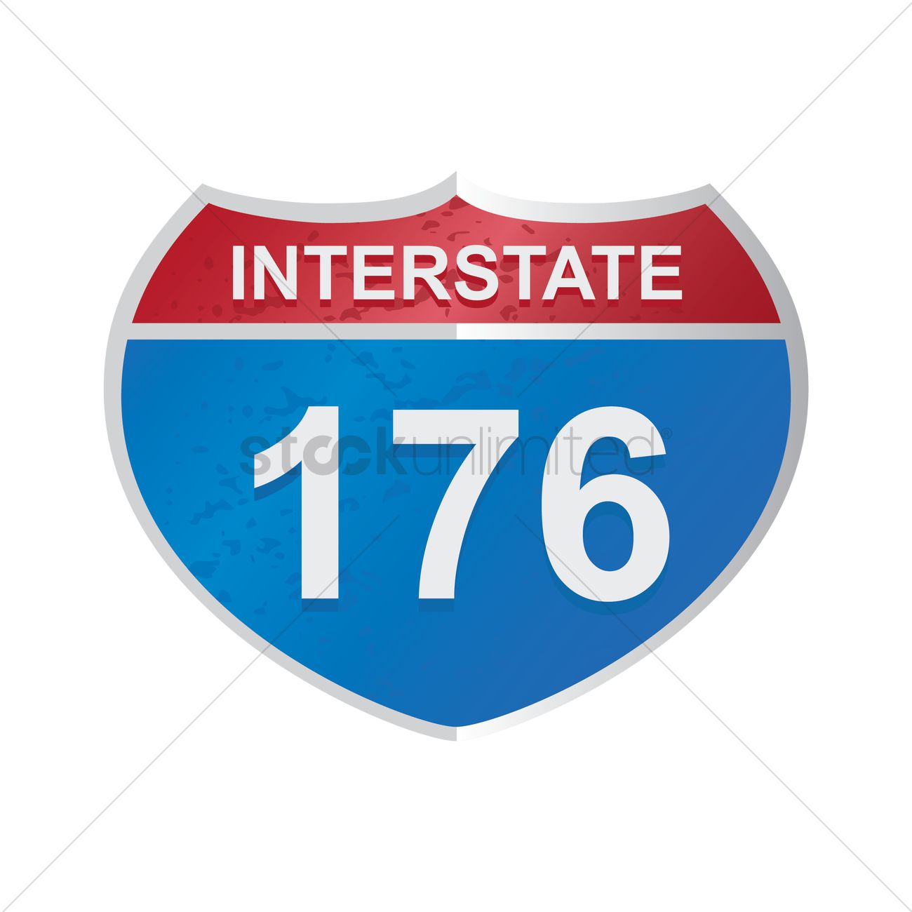 1300x1300 Interstate 176 Route Sign Vector Image