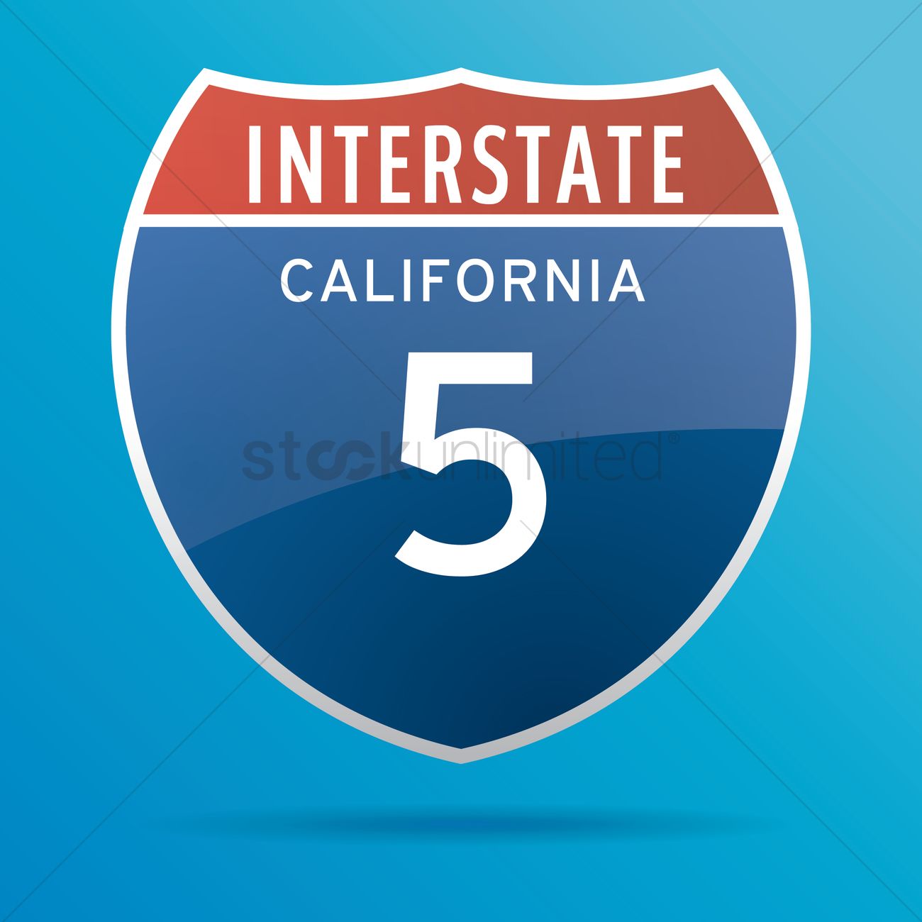 1300x1300 Interstate Five Route Sign Vector Image