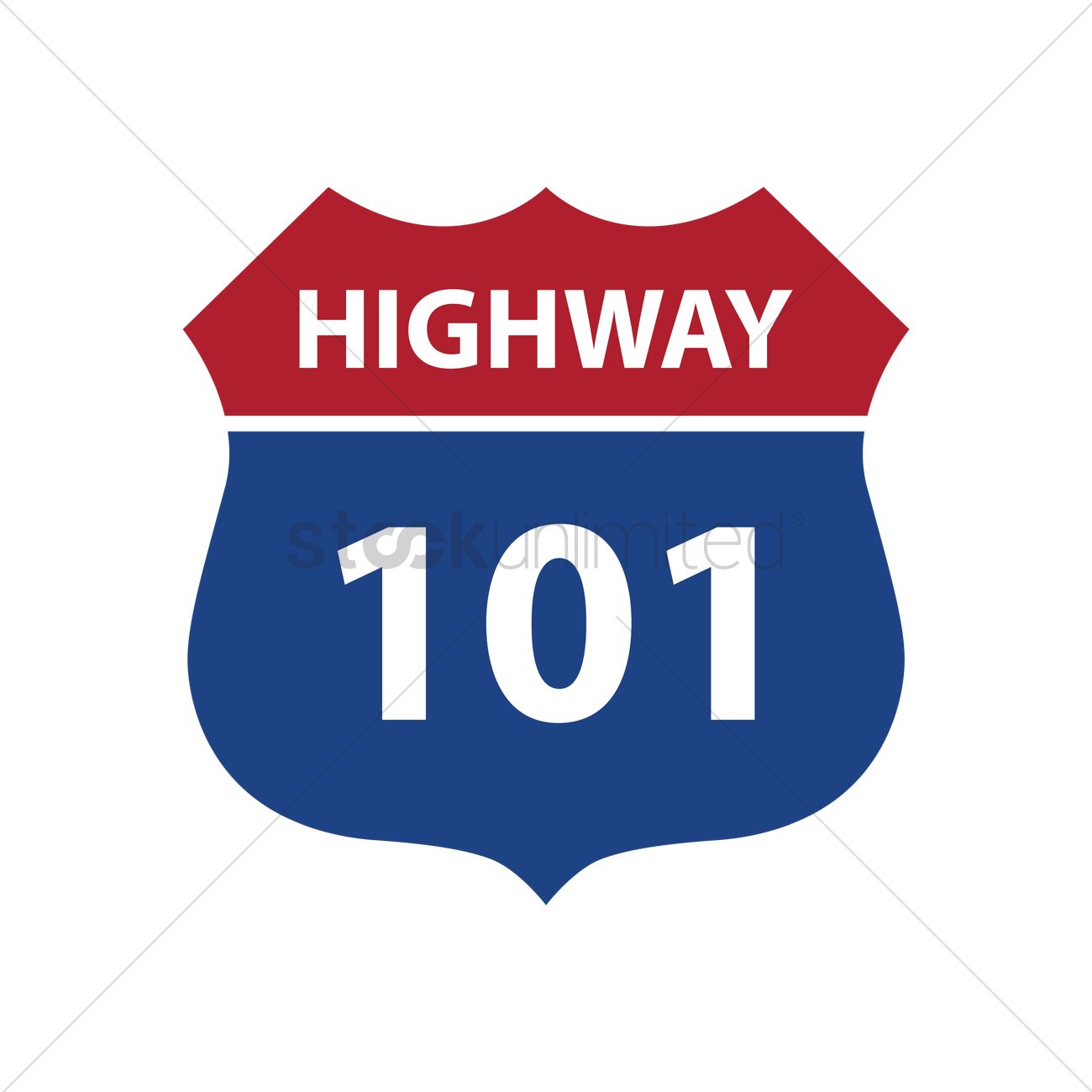 1300x1300 Route 101 Highway Road Sign Vector Image