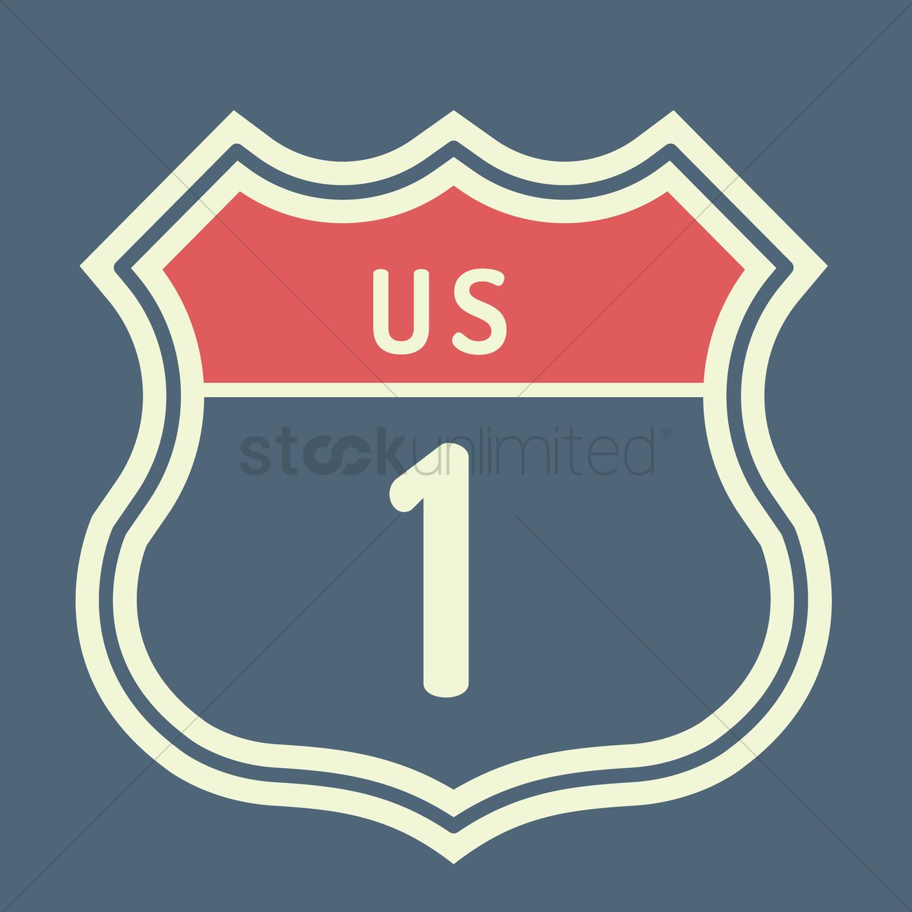 1300x1300 Us 1 Route Sign Vector Image