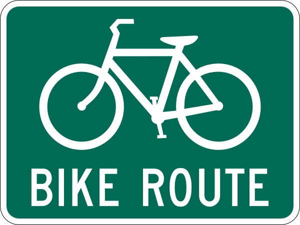 600x450 Bicycle Route Sign Clip Art Free Vector 4vector