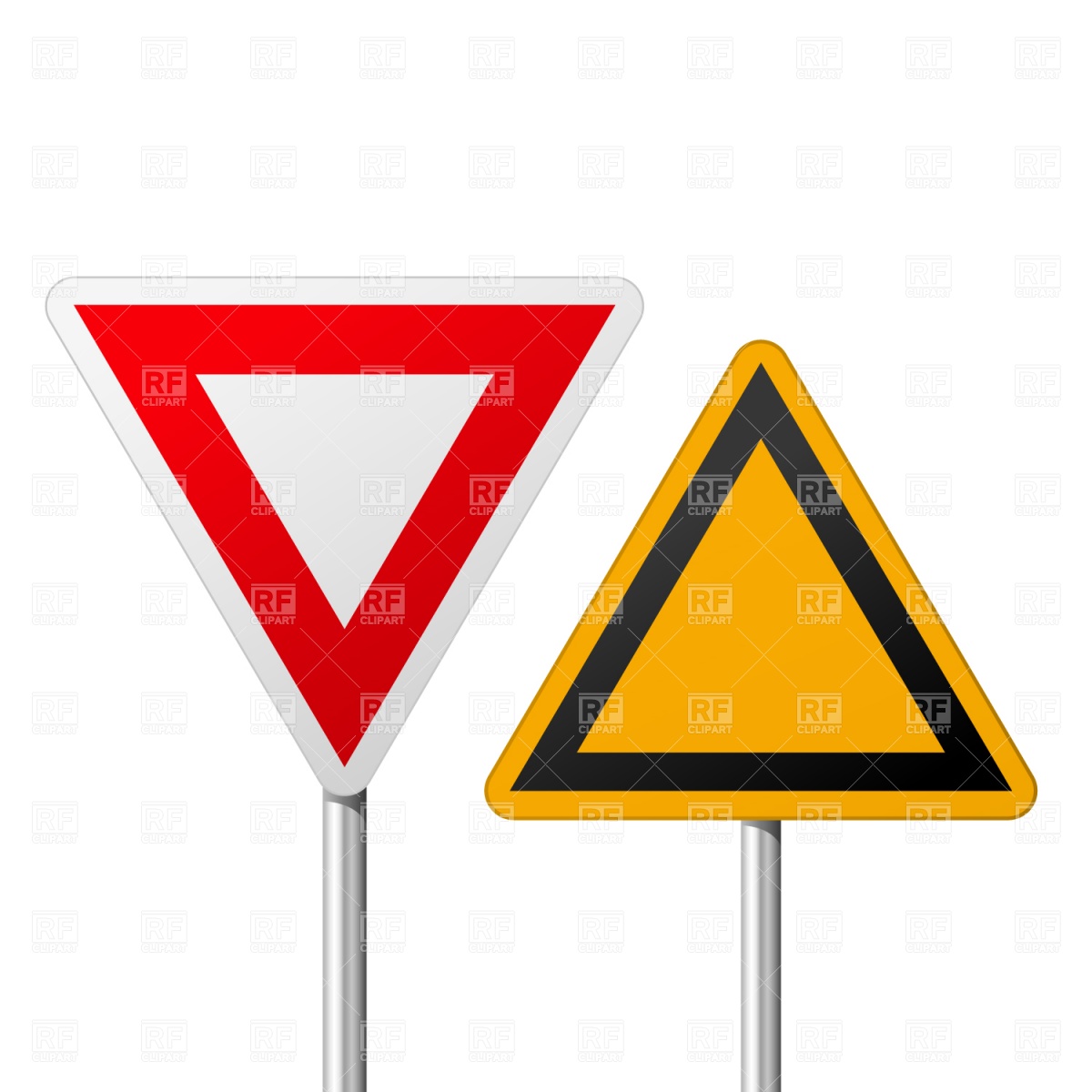 1200x1200 Blank Road Yield Signs Vector Image Vector Artwork Of Signs