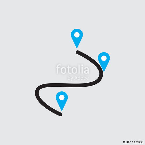 500x500 Route Vector Icon Stock Image And Royalty Free Vector Files On
