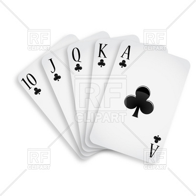 400x400 Royal Flush Clubs Vector Image Vector Artwork Of Signs, Symbols