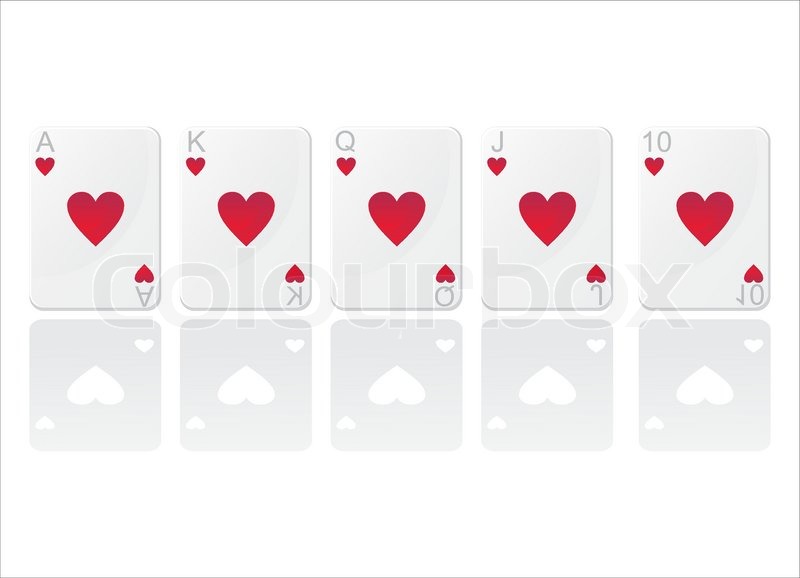 800x578 Royal Flush In Hearts Stock Vector Colourbox