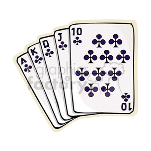 300x300 Royalty Free Royal Flush 171711 Vector Clip Art Image