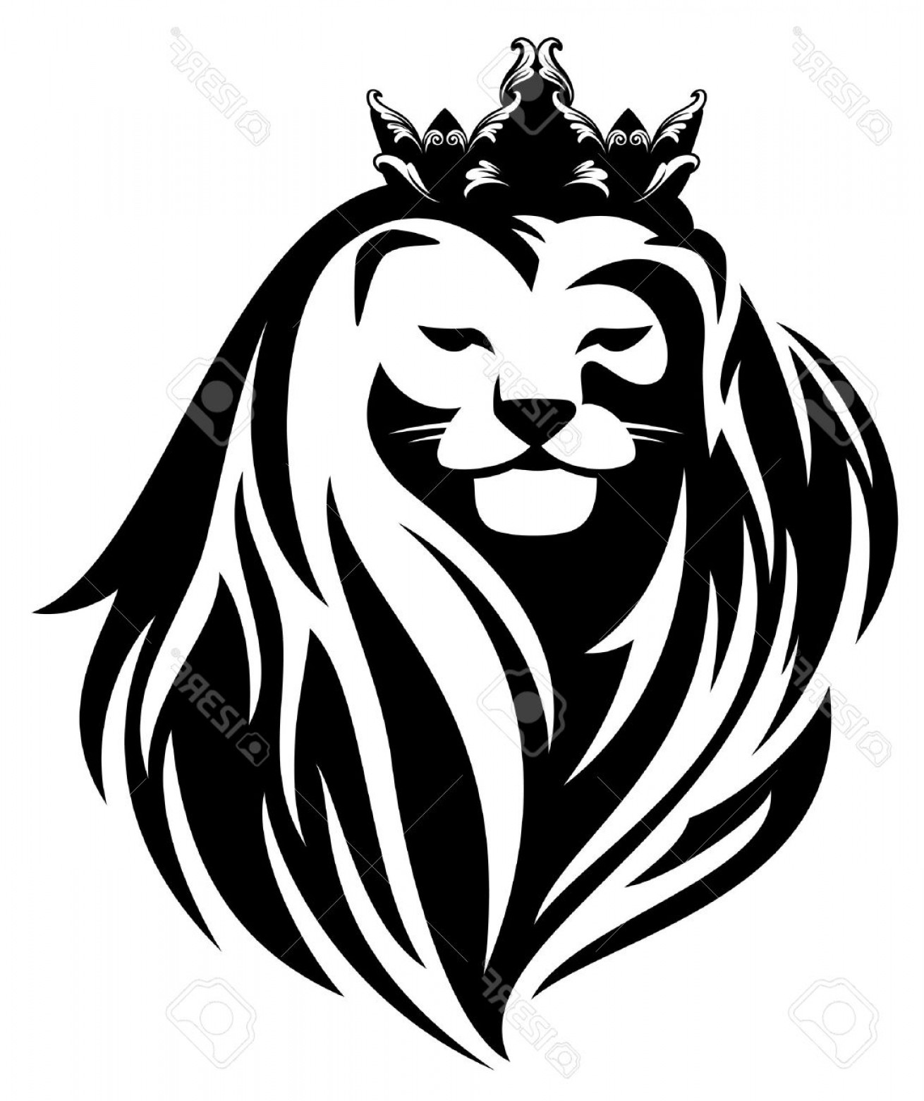 1310x1560 Photostock Vector Royal Lion With Crown Animal King Head With Long