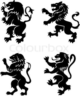 266x320 Royal Heraldic Lions Stock Vector Colourbox
