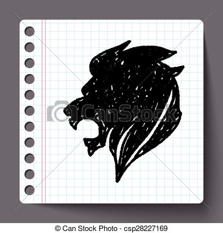 450x470 Royal Lion Doodle Clip Art Vector