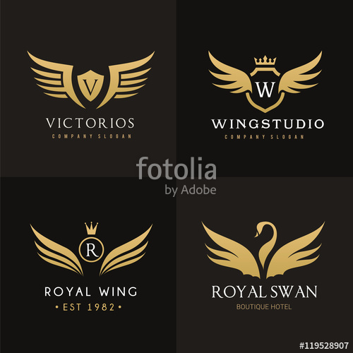 500x500 Royal Wing Logo Set Stock Image And Royalty Free Vector Files On