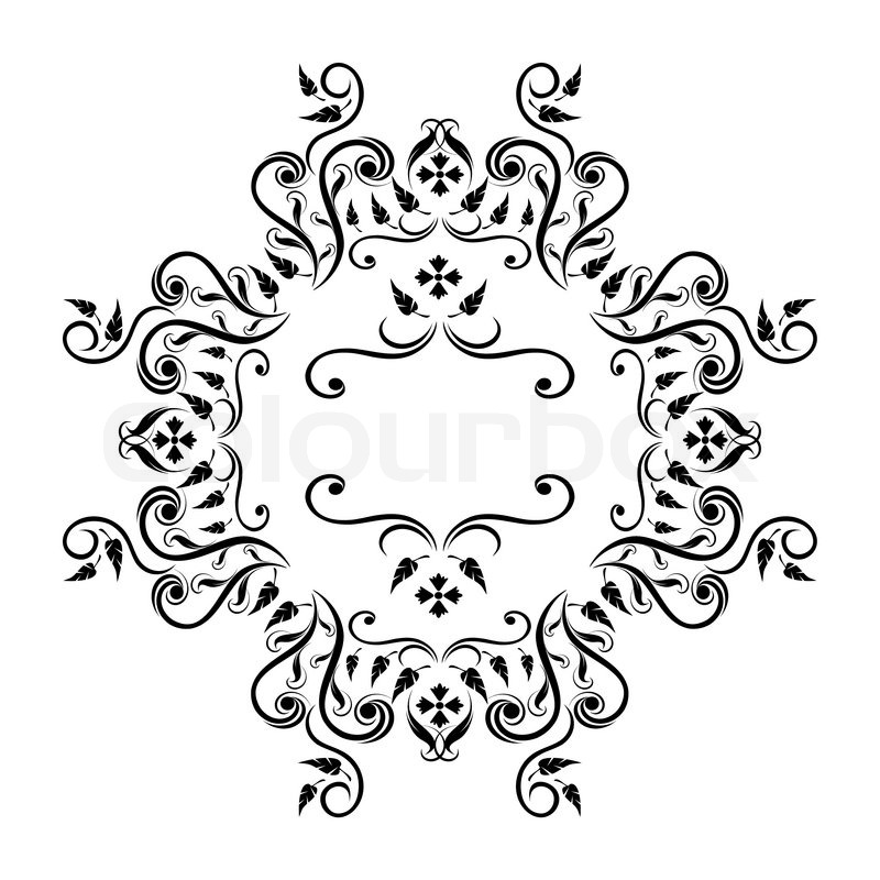 800x800 Royal Floral Frame Vector Illustration Stock Vector Colourbox