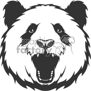 300x300 Royalty Free Panda Head Roaring Vector Art 403147 Vector Clip Art