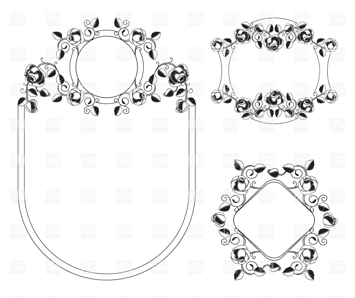 1200x1008 Floral Ornaments Vignette And Frames In Art Nouveau Style Vector