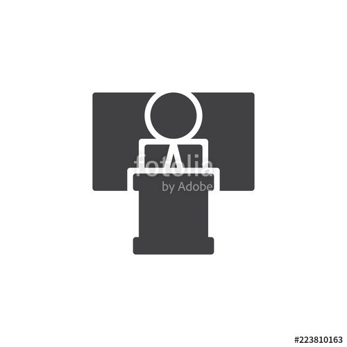 500x500 Speaker, Conference Vector Icon. Filled Flat Sign For Mobile