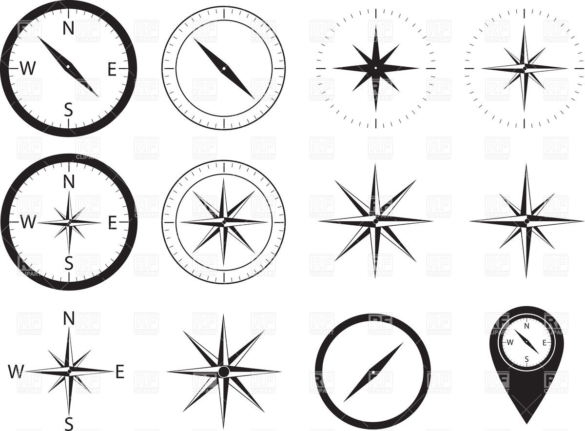 1200x884 Compass Icons Illustration Vector Image Vector Artwork Of Design