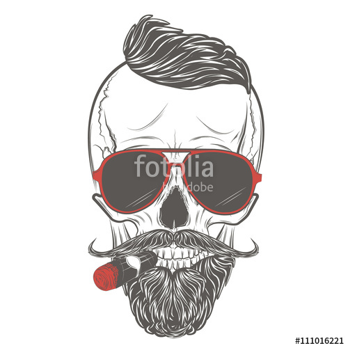 500x500 Skull Vector. Hipster Skull In Glasses Stock Image And Royalty