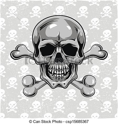 450x470 Cartoon Vector Skull . Hand Drawn. Eps8. Cartoon Vector... Clip