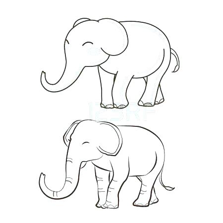 450x450 Elephant Awing For Coloring Outline Printable 2 Style Royalty Free