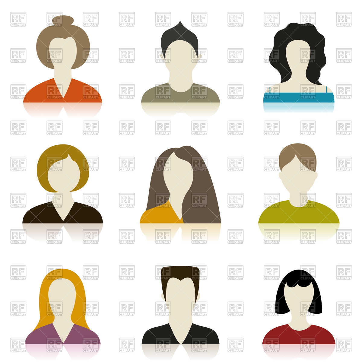 1200x1200 Set Of Profile People Icons Vector Image Vector Artwork Of